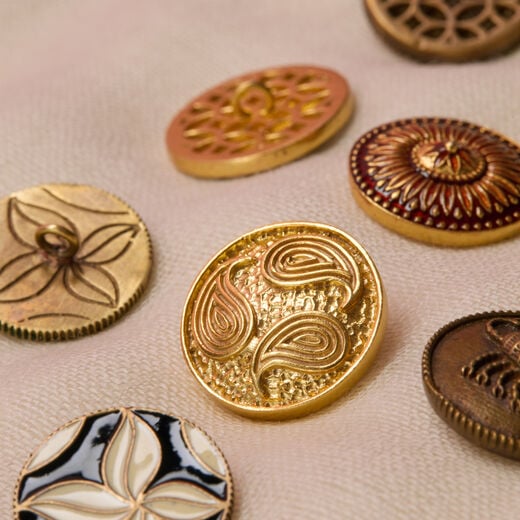 Surreal motifs coat button set